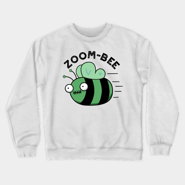 Zoom-bee Cute Halloween Zombie Bee Pun Crewneck Sweatshirt by punnybone